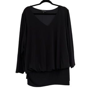 Lane Bryant Women's Black Casual Long Sleeve V Neck Top Blouse Size 26/28